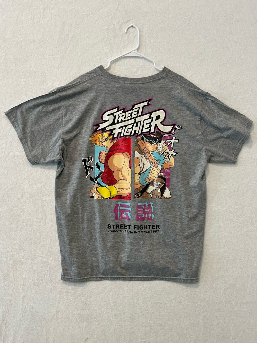 Street Fighter Men’s Capcom T-Shirt Size 3XL - Ken & Ryu Graphic - Heather Gray